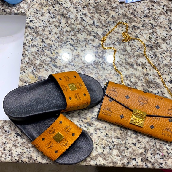MCM | Bags | Mcm Slides And Chain Bag | Poshmark